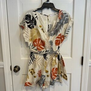 Tropical Print Wrap Romper size S